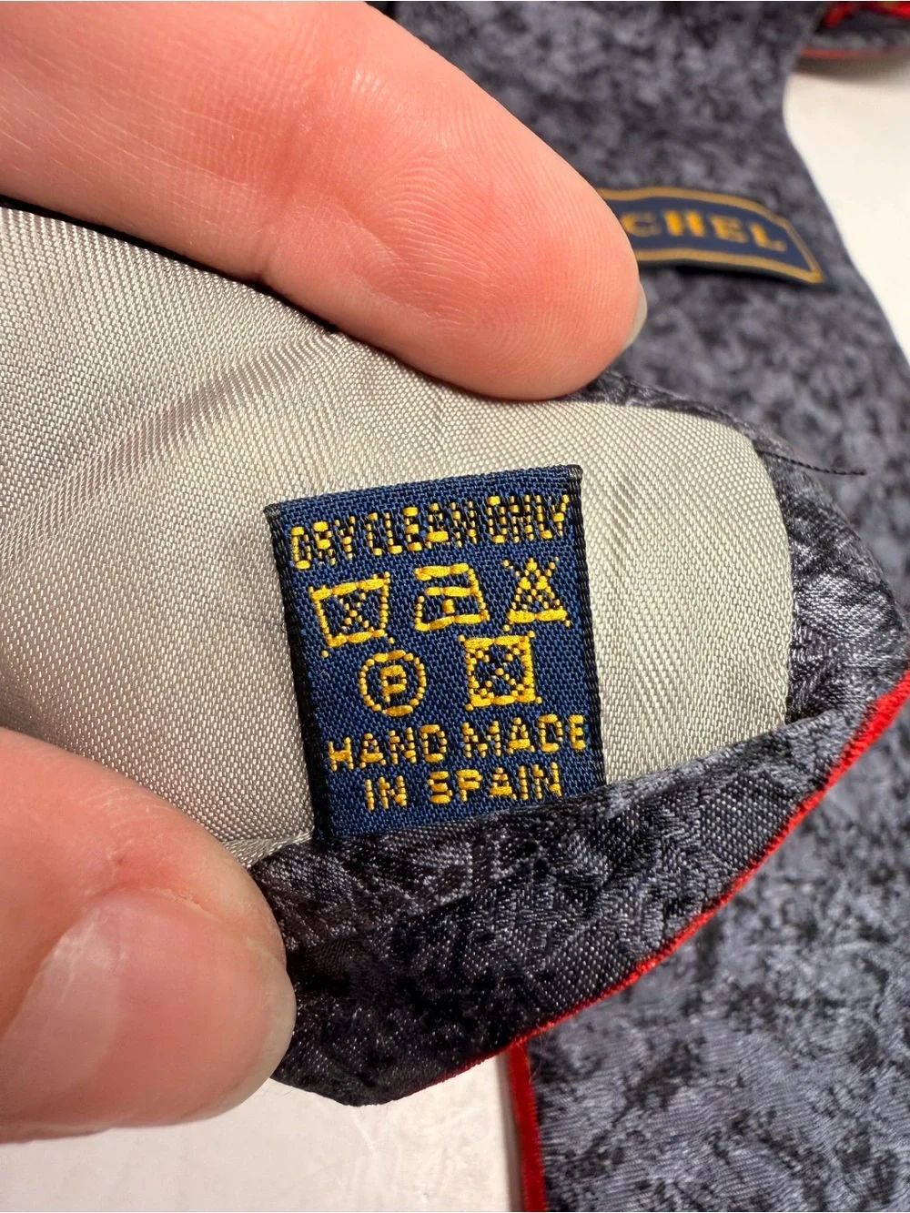 Richel Handmade in Spain 100% Silk Necktie with Crown and Crest Motif